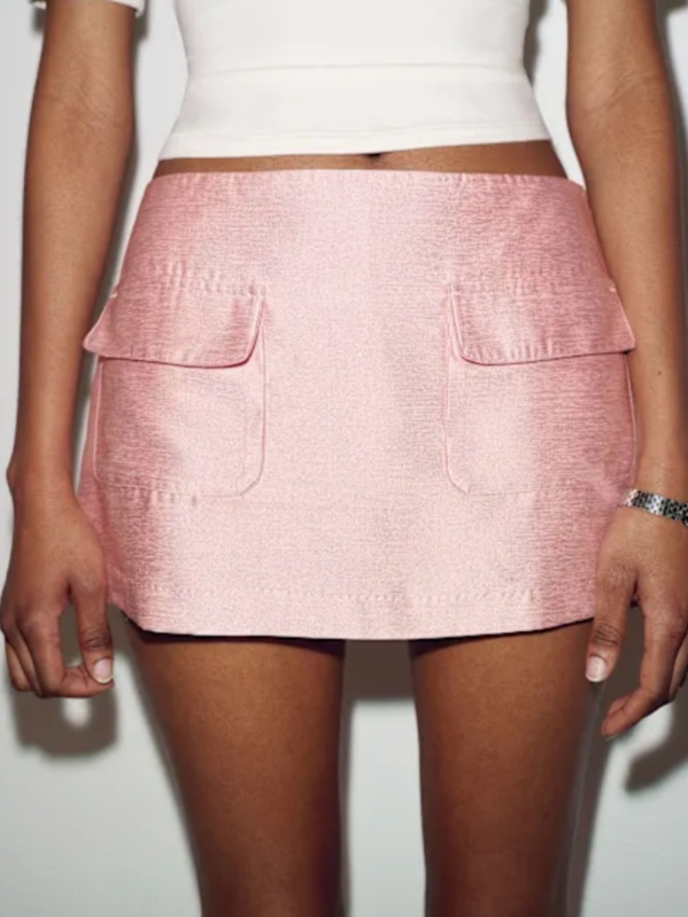 Reformation Calloway Low Rise Pink Mini Skort